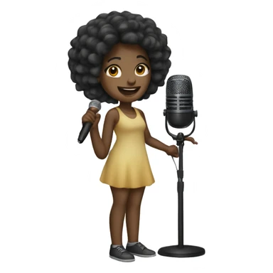 Black girl with microphone sticker