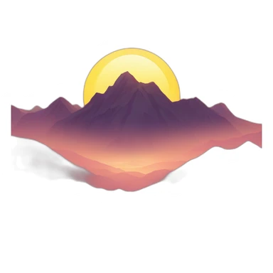 the sun setting behind the mountains sticker