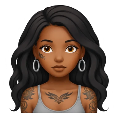 Tattooed princesses black girl with long hair  sticker