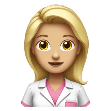 Blonde nurse in pink scrubs  sticker