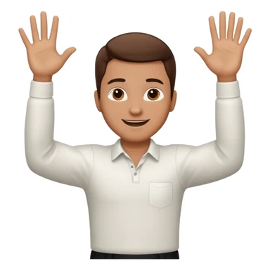 Hands up man meme sticker