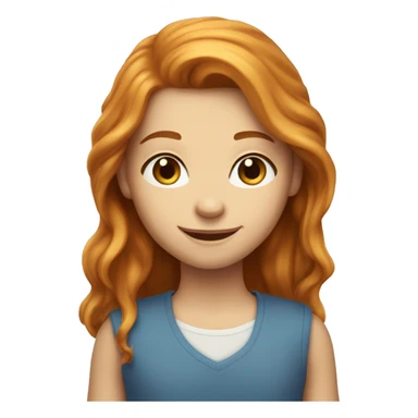 smiling girl with Ginger long hair and blue eyes  sticker