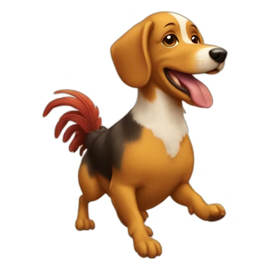 dog riding a chicken sticker