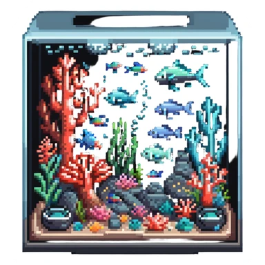 aquarium with coral and sea creatures sticker