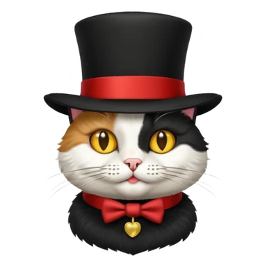 cat wearing a tophat sticker