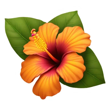 Marrón hibiscus flower with yellow and orange in the middle  sticker