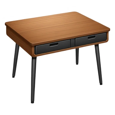 a desk table with 4 black metal legs without any addons, only the table of wood sticker