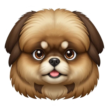 pekingese dog head  dark pekingese sticker