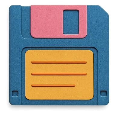 computer disk, paper craft style sticker
