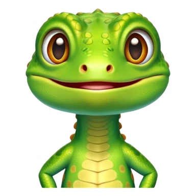 cinematic-cute-realistic gecko-portrait-emoji,-head-tilted-playfully-and-inquisitively,-featuring-a-small,-charming-body-with-smooth,-vividly-patterned-scales,-bright,-sparkling-eyes-and-delicate,-sticky-toe-pads,-simplified-yet-irresistibly-adorable sticker