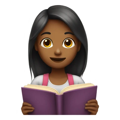 girl reading a book sticker