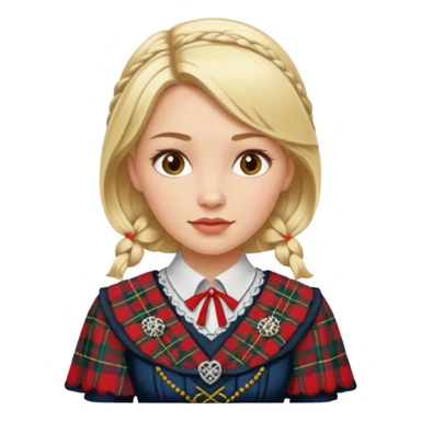 blonde woman wearing scottish traditional clothes sticker