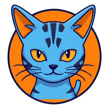 Na'vi character from Avatar movie, blue skin, cat-like nose, pointed ears, cartoon sticker style sticker