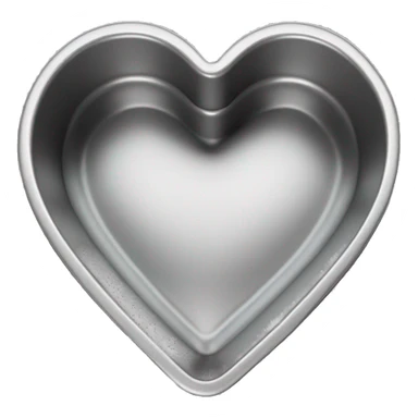 Realistic flat silver heart shaped cake pan sticker