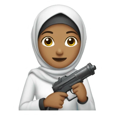 hijabi holding a water gun sticker