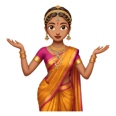 Bharatanatyam dancer in a full length dance pose sticker