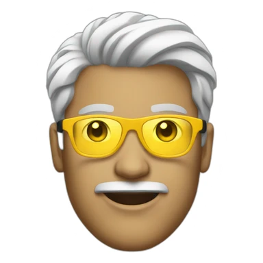 WHITE entrepreneur with yellow tinted glasses and combed black hair  sticker