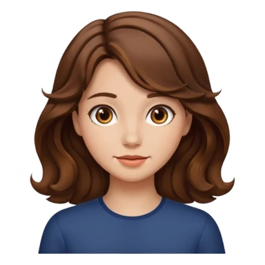 fille brune cheveux mi longs ondulés sticker