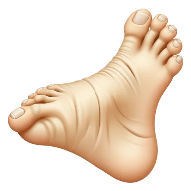 A foot with a super mad face sticker