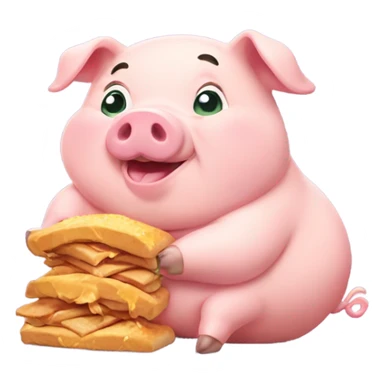 Greedy pig sticker