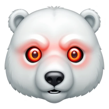 A different, creepy polar bear emoji that can be copied sticker