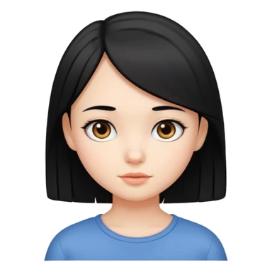 Cute girl with straight hair  sticker