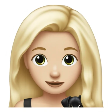 White girl blonde hair with black puppy sticker