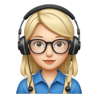 gamer girl with glasses sticker