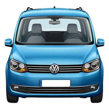 Blue Volkswagen Touran minivan from front angle sticker