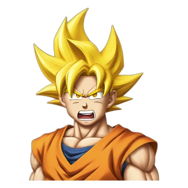 goku super saiyan with mouth open sticker