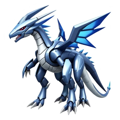  Cool Edgy Shiny Futuristic Ethereal Legendary Dialga-Digimon-Palkia-hybrid full body sticker