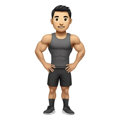 strong asian personal trainer sticker