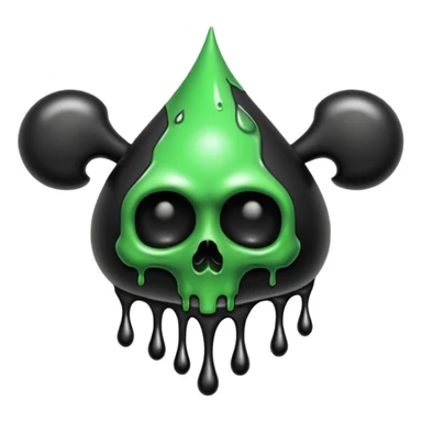 Black Clubs drippy slimey effect with skulls inside sticker