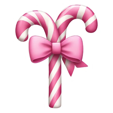 Pink candy cane with bow sticker