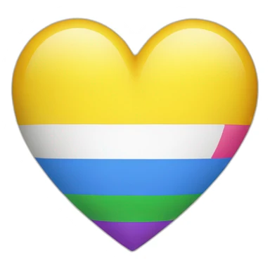 yellow heart with lgbt flag sticker