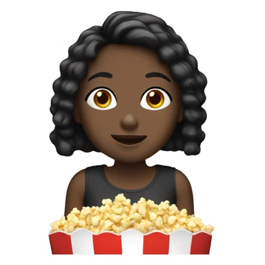 Black haired white girl eating popcorn  sticker