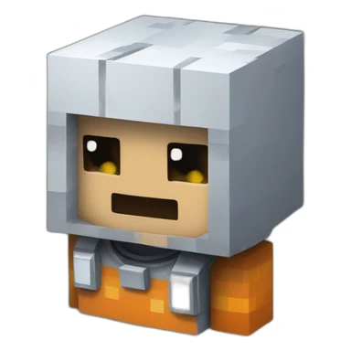 Cubic Minecraft astronaut sticker