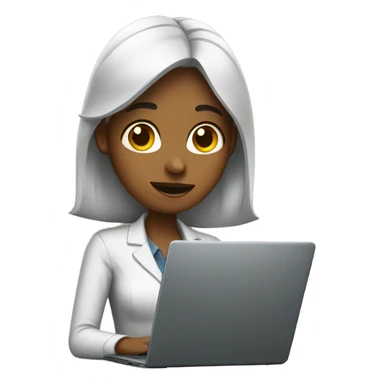 poor office girl with a laptop sticker