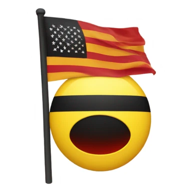 Flag with black on top yellow circle in the middle and red on the bottom  sticker