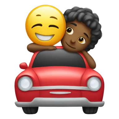 emoji hugging car sticker