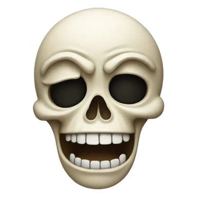 laugh crying skull sticker