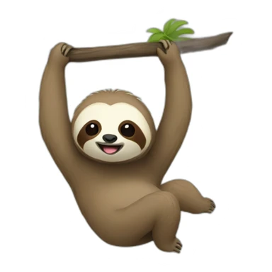 Sloth hanging of a tree sticker