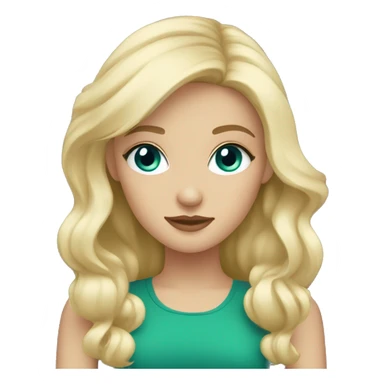 one blond young woman with blue eyes with black kitty with green eyes in her arms sticker