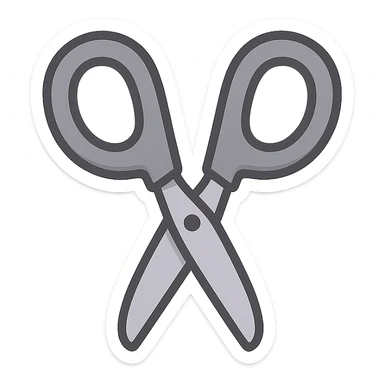 simple black scissors sticker