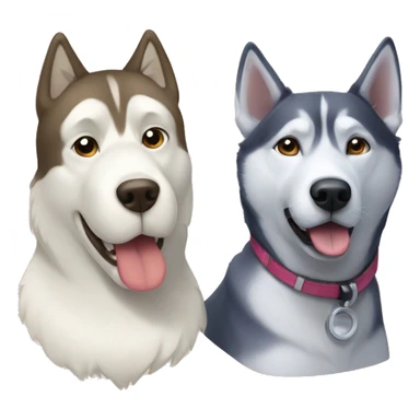husky and lab sticker
