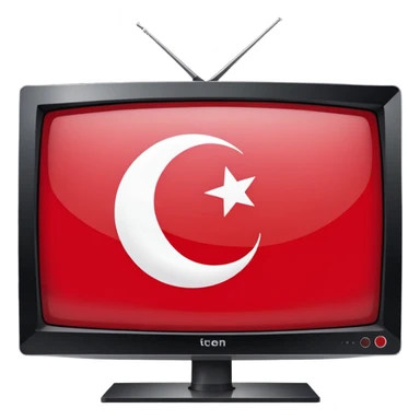 TV screen with the Turkish flag inside sticker