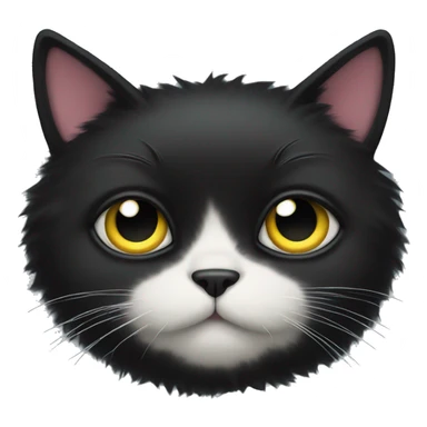 Black cat with one eye, very fluffy sticker