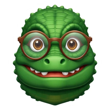 A pixel academic gator. The background is a solid white circle sticker