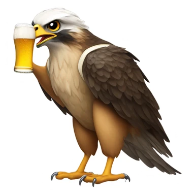 falcon holding a beer sticker