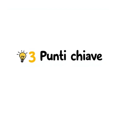 text '3 Punti chiave' in creative style with modern font, minimal icon of a light bulb next to the text, vibrant colors, original composition for presentations sticker